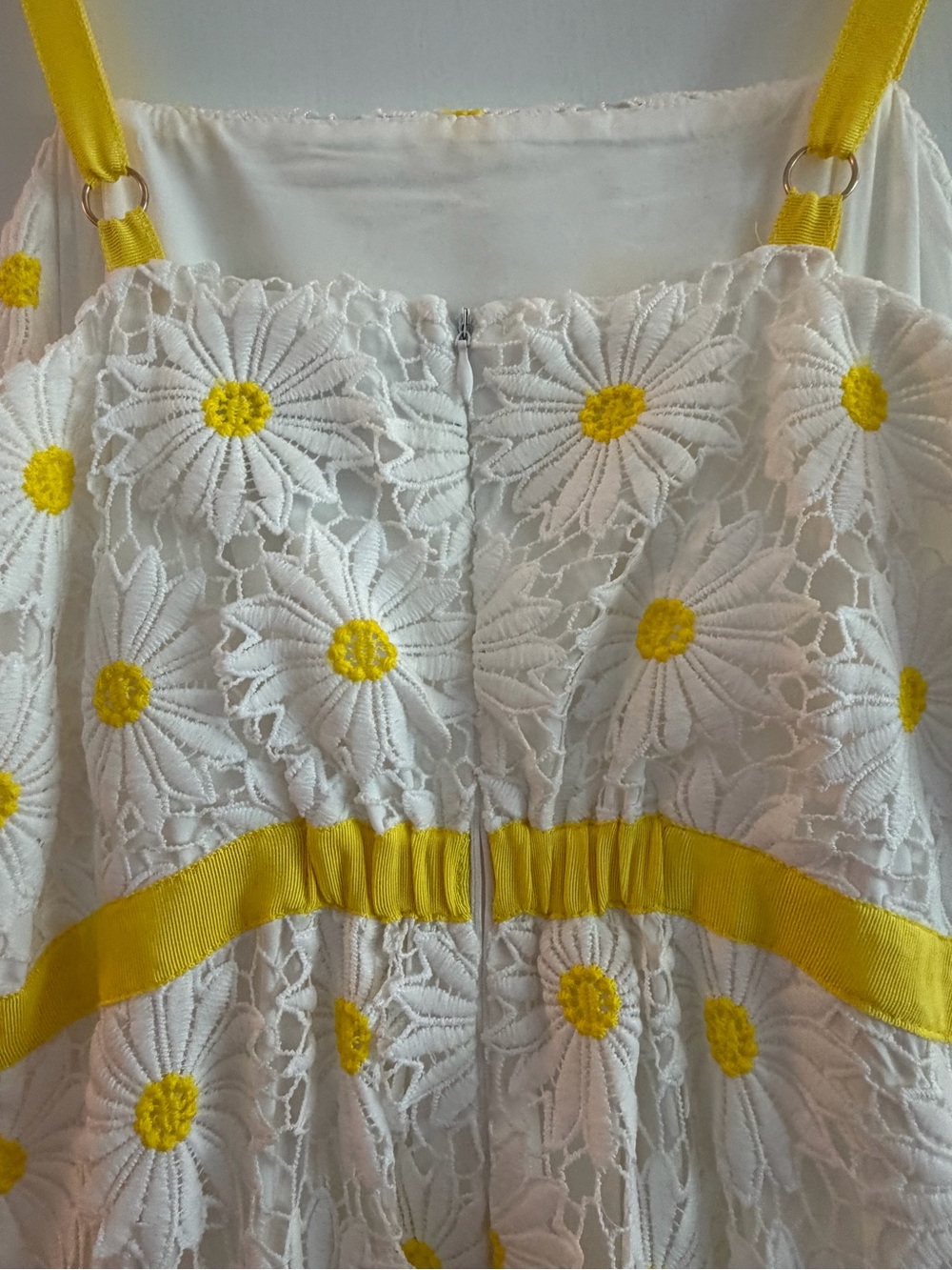 NWOT, Boston Proper, Size 8, Daisy Lace Maxi Dress in White & Yellow - Picture 14 of 16